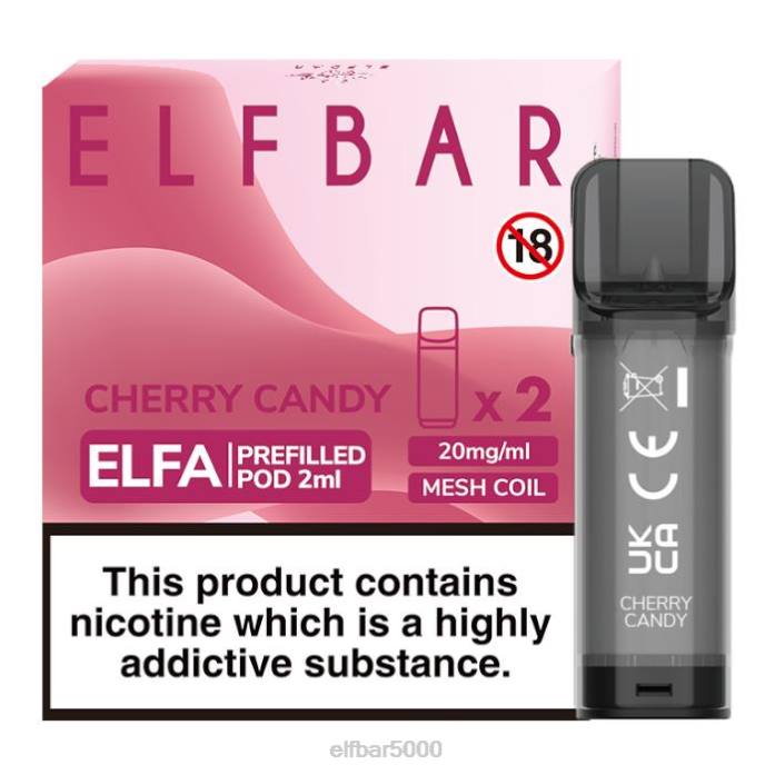 elfbar elfa užpildyta ankštis - 2ml - 20mg (2 pakuotės) vyšnių saldainiai - ELFBAR Kaina V20N131