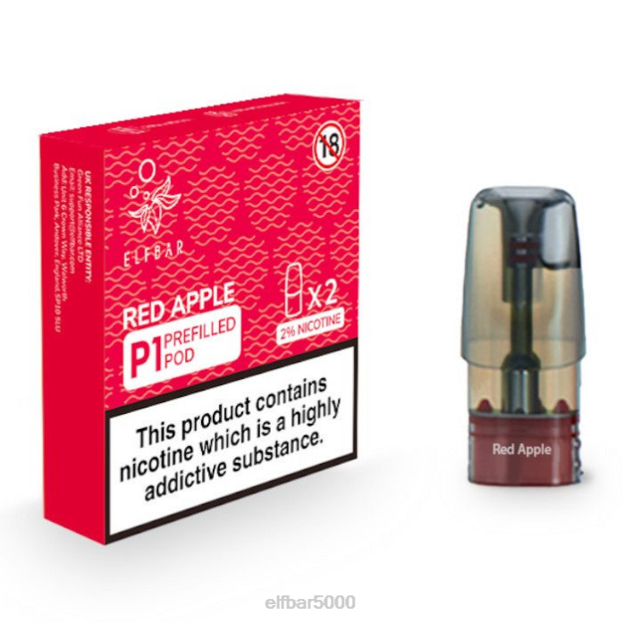 elfbar mate 500 p1 užpildytų ankščių - 20 mg (2 pakuotės) raudonas obuolys - ELF BAR Vape V20N161