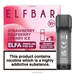 elfbar elfa užpildyta ankštis - 2ml - 20mg (2 pakuotės) braškių aviečių vyšnių ledas - ELF BAR Vape V20N129