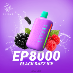 ELFBAR vienkartiniai vape nauji ep8000 pūstukai juodas razz ledas 6T86DN70 - ELF BAR Skoniai