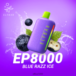 ELFBAR vienkartiniai vape nauji ep8000 pūstukai mėlynas razz ledas 6T86DN65 - ELFBAR Disposable