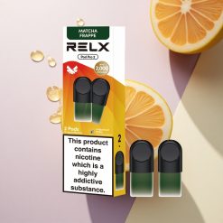 Relx Pod Pro 2 Vape Device Arbatos-Matcha Frappė Arbata su nikotinu 18mg/ml, 1,9ml talpos, 3 įtampos režimais