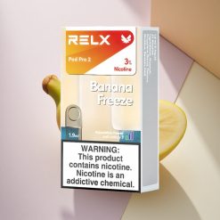 Relx Pod Pro 2 Vape Device Banana Sužadintas 30mg/ml nikotino, 1.9ml talpos, 3 įtampos reguliavimo režimai